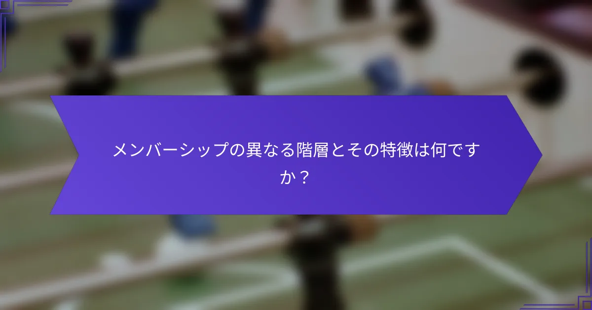 メンバーシップの異なる階層とその特徴は何ですか？